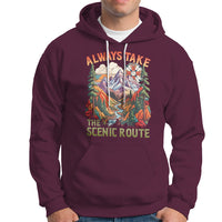 Outdoor Adventure Hoodie Always Take The Scenic Route Compass Hiking Camping - Wonder Print Shop