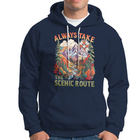 Outdoor Adventure Hoodie Always Take The Scenic Route Compass Hiking Camping - Wonder Print Shop