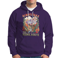 Outdoor Adventure Hoodie Always Take The Scenic Route Compass Hiking Camping - Wonder Print Shop