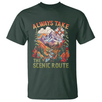 Outdoor Adventure T Shirt Always Take The Scenic Route Compass Hiking Camping - Wonder Print Shop