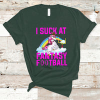 Rugby Unicorn T Shirt I Suck At Fantasy Football Funny Loser - Wonder Print Shop