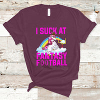 Rugby Unicorn T Shirt I Suck At Fantasy Football Funny Loser - Wonder Print Shop