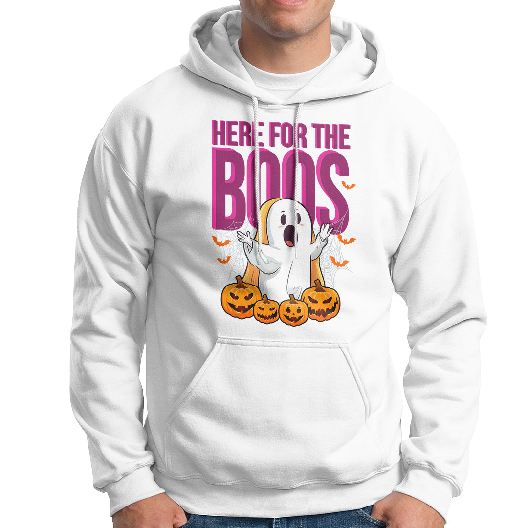 Boo Sheet Hoodie Here For The Boos Spooky Halloween Ghost Costume - Wonder Print Shop