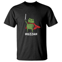 Funny Huzzah Frog Meme T Shirt Knight with Sword Whimsical Viral Amphibian Humor - Wonder Print Shop