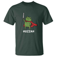 Funny Huzzah Frog Meme T Shirt Knight with Sword Whimsical Viral Amphibian Humor - Wonder Print Shop