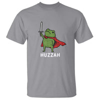 Funny Huzzah Frog Meme T Shirt Knight with Sword Whimsical Viral Amphibian Humor - Wonder Print Shop