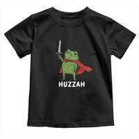 Funny Huzzah Frog Meme Toddler T Shirt Knight with Sword Whimsical Viral Amphibian Humor - Wonder Print Shop