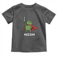 Funny Huzzah Frog Meme Toddler T Shirt Knight with Sword Whimsical Viral Amphibian Humor - Wonder Print Shop