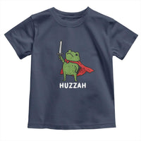 Funny Huzzah Frog Meme Toddler T Shirt Knight with Sword Whimsical Viral Amphibian Humor - Wonder Print Shop
