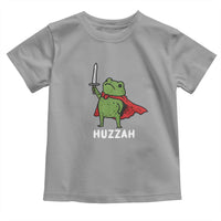 Funny Huzzah Frog Meme Toddler T Shirt Knight with Sword Whimsical Viral Amphibian Humor - Wonder Print Shop