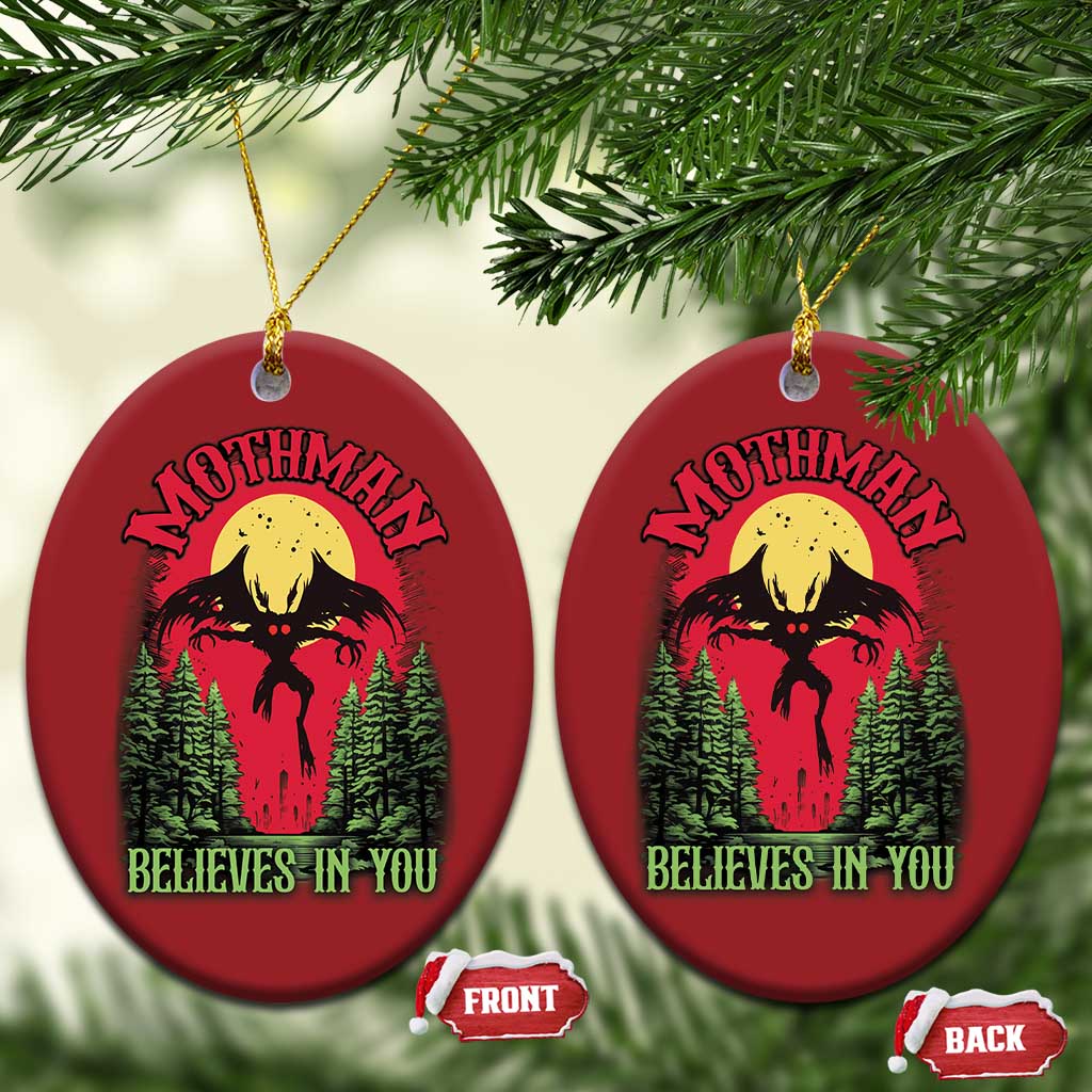Mothman Christmas Ornament Believes In You Cryptid Cryptozoology - Wonder Print Shop