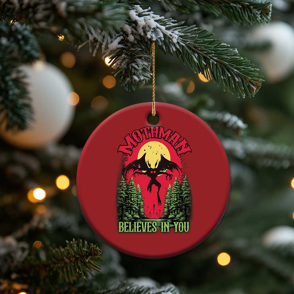 Mothman Christmas Ornament Believes In You Cryptid Cryptozoology - Wonder Print Shop