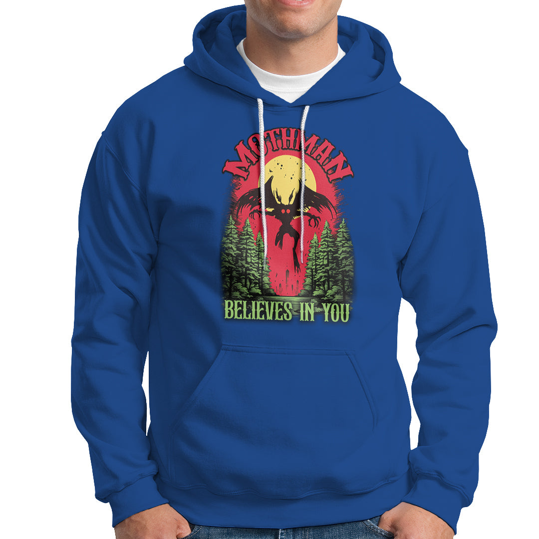 Mothman Hoodie Believes In You Cryptid Cryptozoology - Wonder Print Shop
