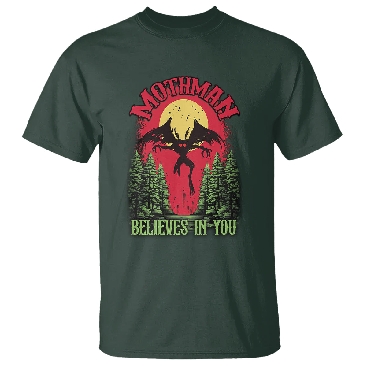 Mothman T Shirt Believes In You Cryptid Cryptozoology - Wonder Print Shop