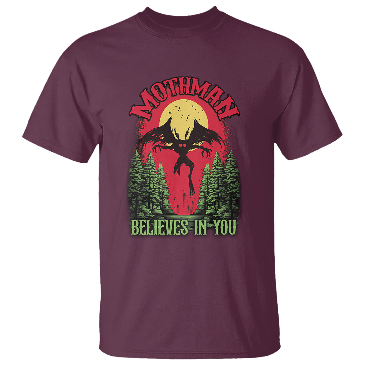 Mothman T Shirt Believes In You Cryptid Cryptozoology - Wonder Print Shop