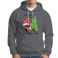 Black Cat Christmas Hoodie It's Fine I'm Fine Everything Is Fine - Wonder Print Shop