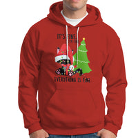 Black Cat Christmas Hoodie It's Fine I'm Fine Everything Is Fine - Wonder Print Shop