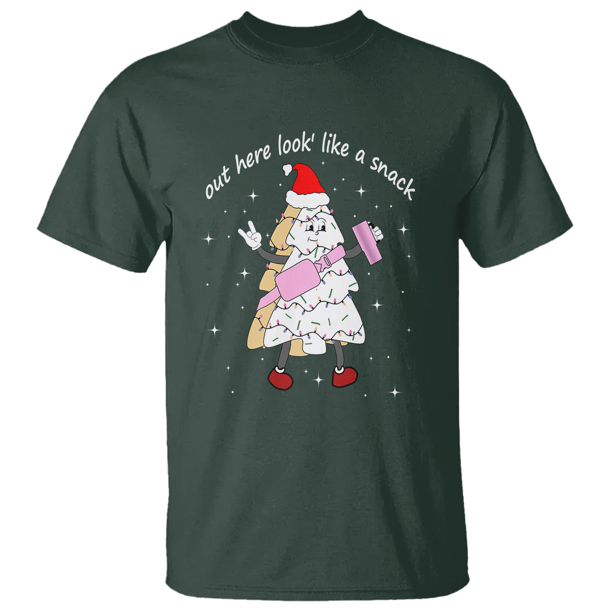 Boujee Christmas Tree Cake T Shirt Out Here Lookin' Like A Snack - Wonder Print Shop
