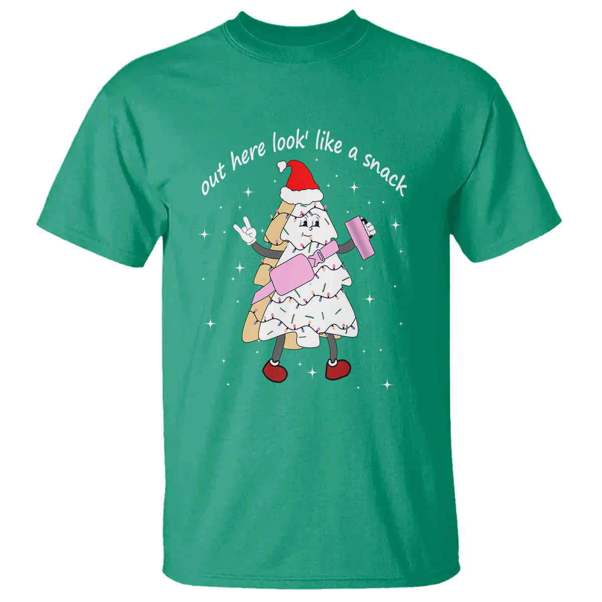 Boujee Christmas Tree Cake T Shirt Out Here Lookin' Like A Snack - Wonder Print Shop