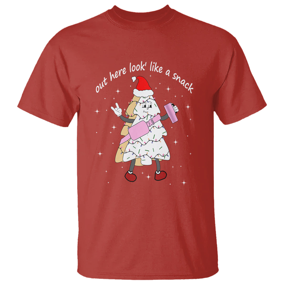 Boujee Christmas Tree Cake T Shirt Out Here Lookin' Like A Snack - Wonder Print Shop