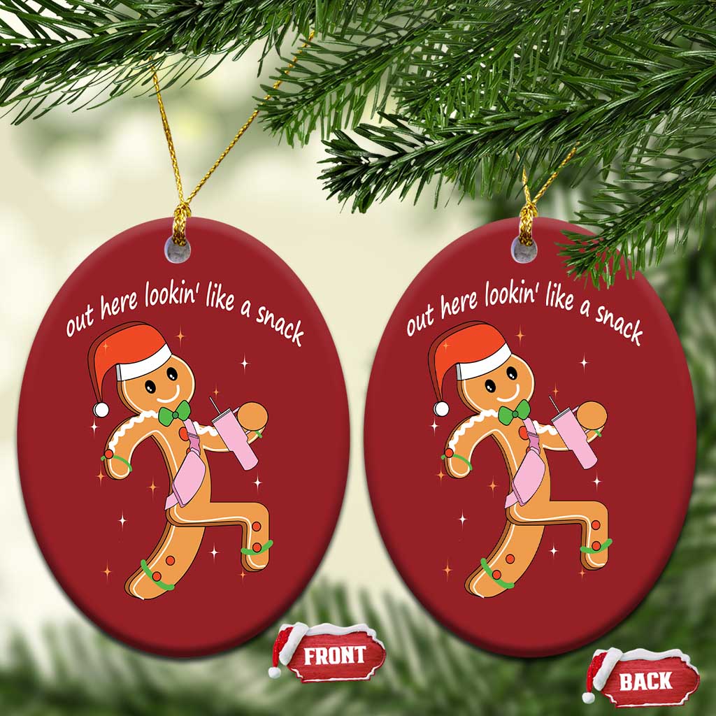 Boujee Gingerbread Man Christmas Ornament Out Here Lookin' Like A Snack - Wonder Print Shop