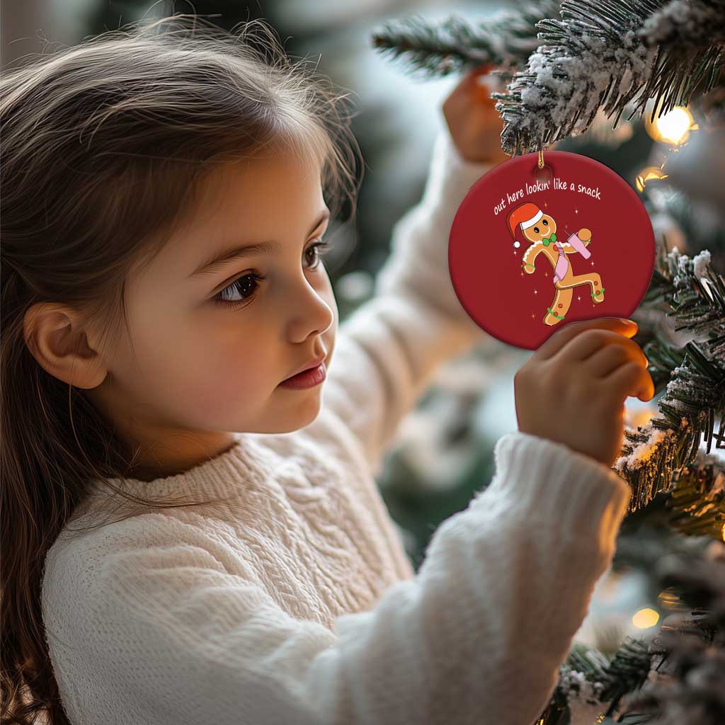 Boujee Gingerbread Man Christmas Ornament Out Here Lookin' Like A Snack - Wonder Print Shop