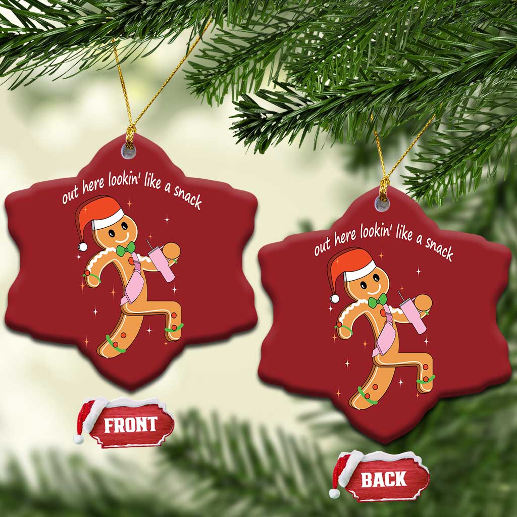 Boujee Gingerbread Man Christmas Ornament Out Here Lookin' Like A Snack - Wonder Print Shop