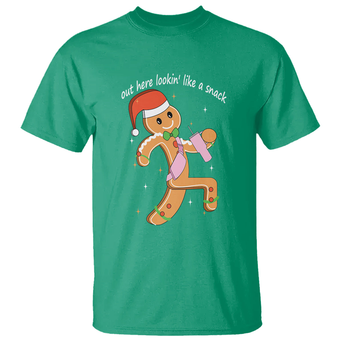 Boujee Gingerbread Man T Shirt Out Here Lookin' Like A Snack - Wonder Print Shop