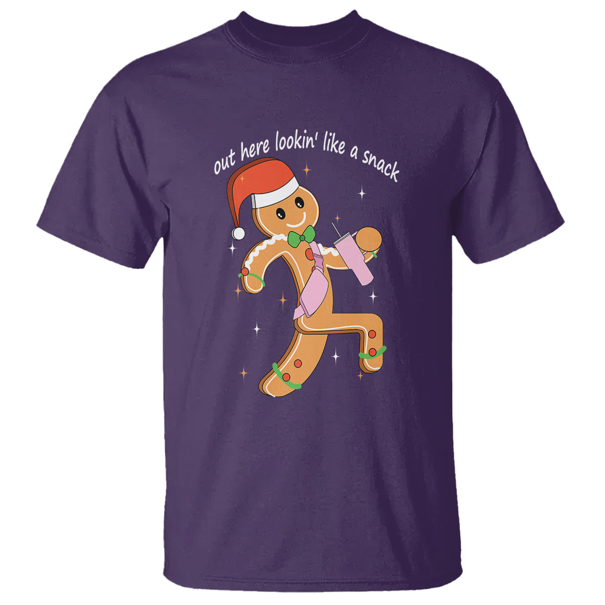 Boujee Gingerbread Man T Shirt Out Here Lookin' Like A Snack - Wonder Print Shop