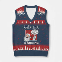 Funny Santa Xmas V-Neck Knit Sweater Vest That's What She Said Naughty Holiday Humor - Wonder Print Shop