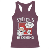 Funny Santa Christmas Racerback Tank Top That's What She Said Naughty Holiday Humor - Wonder Print Shop