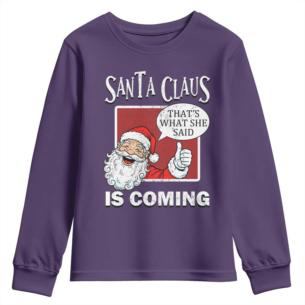 Funny Santa Christmas Youth Sweatshirt That's What She Said Naughty Holiday Humor - Wonder Print Shop