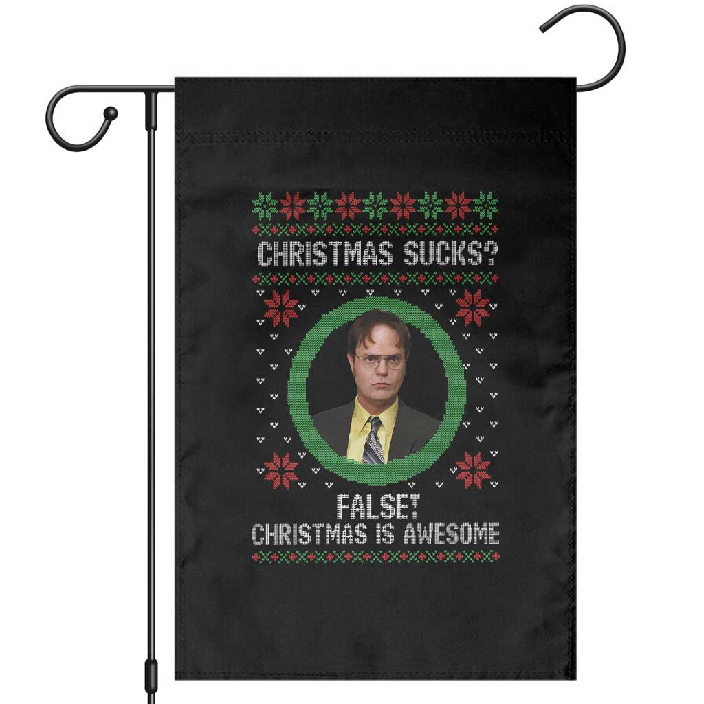 Christmas Sucks FALSE Christmas Is Awesome Garden Flag Funny Xmas Office Holiday Humor - Wonder Print Shop