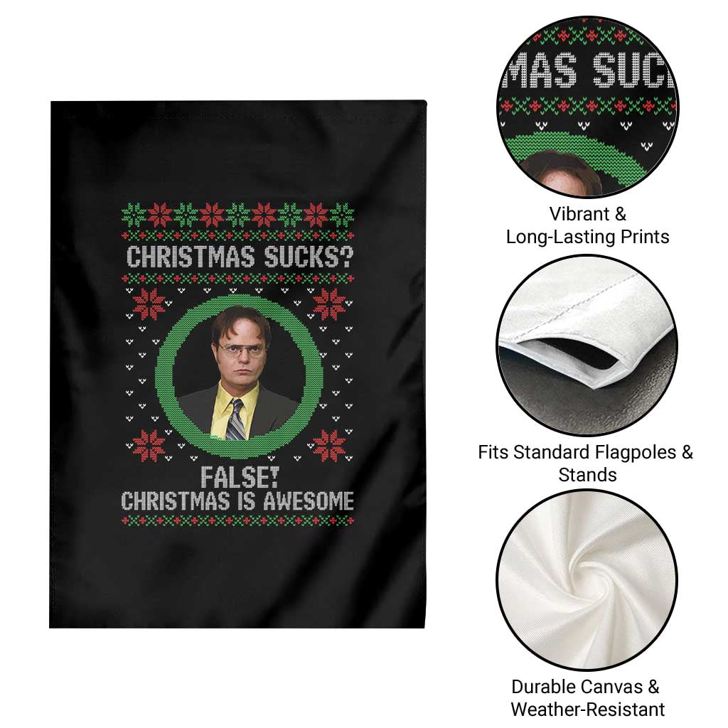 Christmas Sucks FALSE Christmas Is Awesome Garden Flag Funny Xmas Office Holiday Humor - Wonder Print Shop
