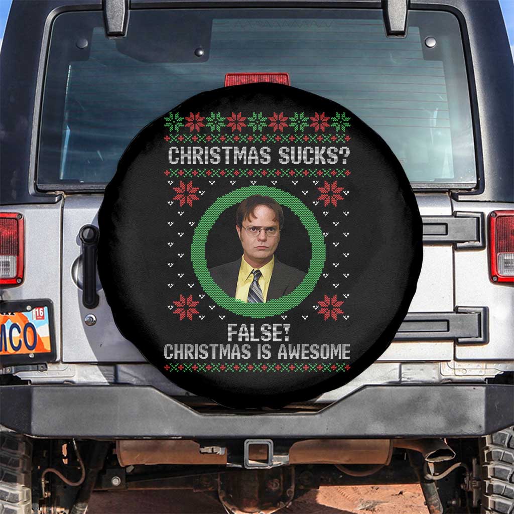 Christmas Sucks FALSE Christmas Is Awesome Spare Tire Cover Funny Xmas Office Holiday Humor - Wonder Print Shop