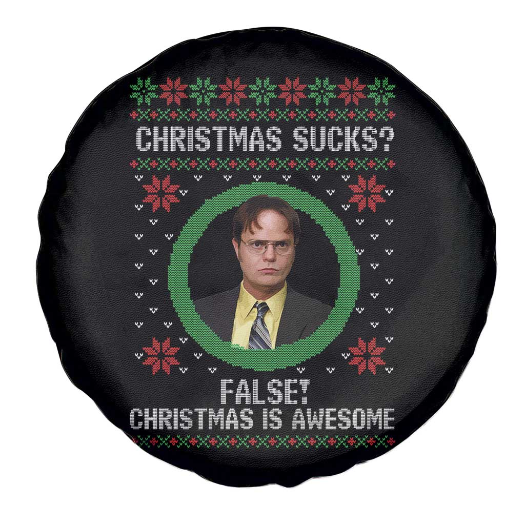 Christmas Sucks FALSE Christmas Is Awesome Spare Tire Cover Funny Xmas Office Holiday Humor - Wonder Print Shop