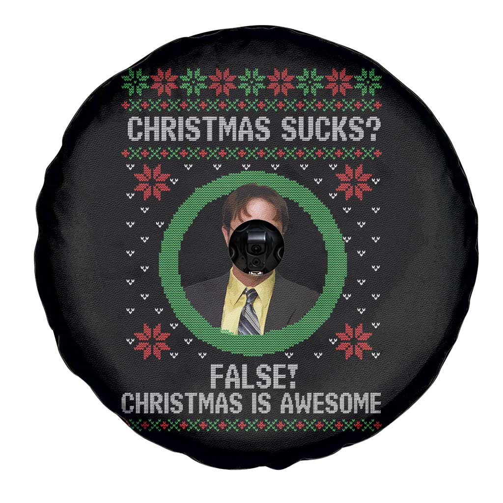 Christmas Sucks FALSE Christmas Is Awesome Spare Tire Cover Funny Xmas Office Holiday Humor - Wonder Print Shop