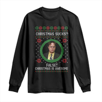 Christmas Sucks FALSE Christmas Is Awesome Long Sleeve Shirt Funny Xmas Office Holiday Humor - Wonder Print Shop