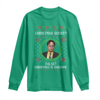 Christmas Sucks FALSE Christmas Is Awesome Long Sleeve Shirt Funny Xmas Office Holiday Humor - Wonder Print Shop