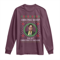 Christmas Sucks FALSE Christmas Is Awesome Long Sleeve Shirt Funny Xmas Office Holiday Humor - Wonder Print Shop