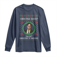 Christmas Sucks FALSE Christmas Is Awesome Long Sleeve Shirt Funny Xmas Office Holiday Humor - Wonder Print Shop