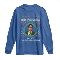 Christmas Sucks FALSE Christmas Is Awesome Long Sleeve Shirt Funny Xmas Office Holiday Humor - Wonder Print Shop