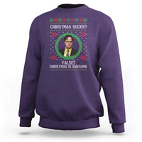 Christmas Sucks FALSE Christmas Is Awesome Sweatshirt Funny Xmas Office Holiday Humor - Wonder Print Shop