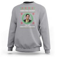 Christmas Sucks FALSE Christmas Is Awesome Sweatshirt Funny Xmas Office Holiday Humor - Wonder Print Shop