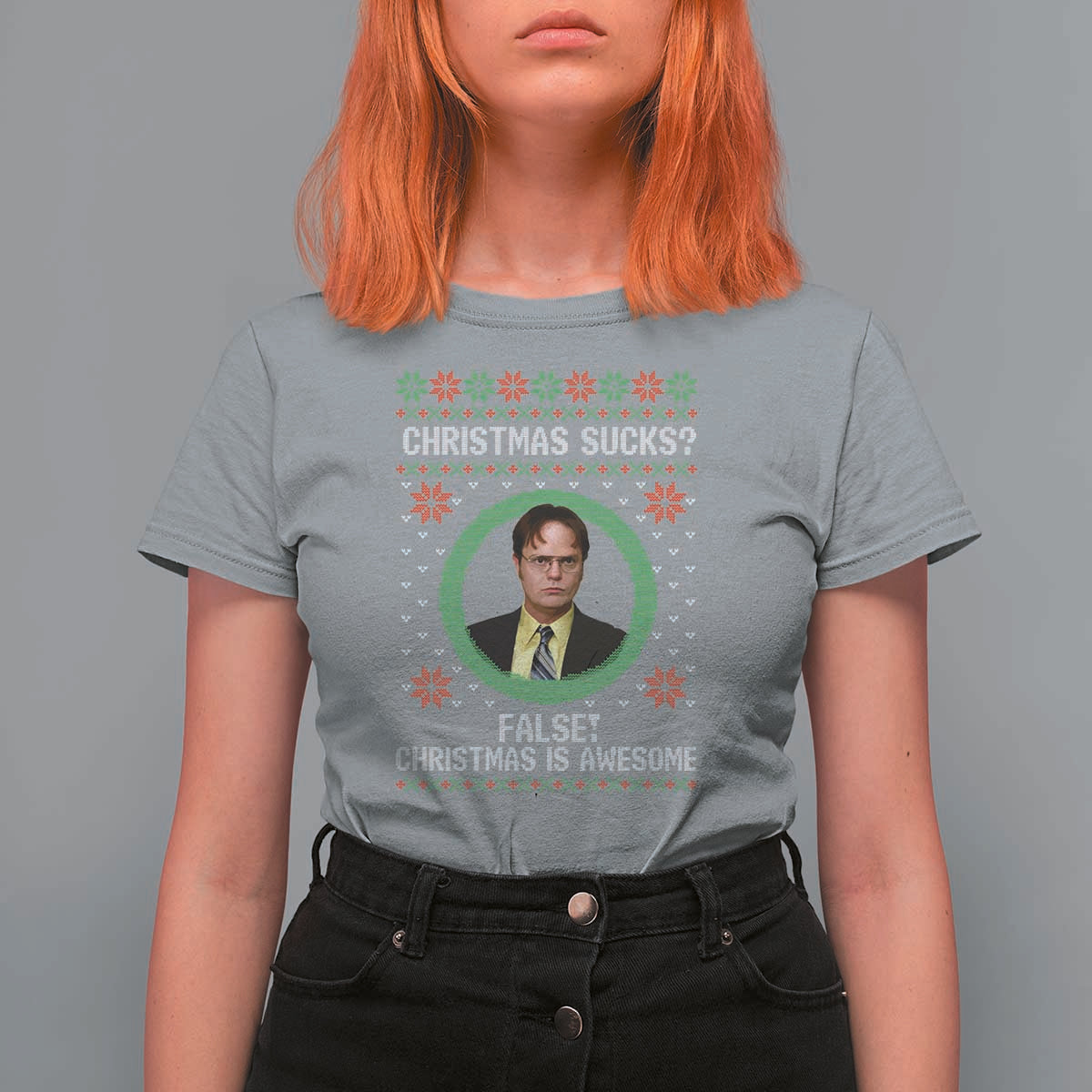 Christmas Sucks FALSE Christmas Is Awesome T Shirt For Women Funny Xmas Office Holiday Humor - Wonder Print Shop