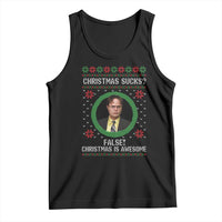 Christmas Sucks FALSE Christmas Is Awesome Tank Top Funny Xmas Office Holiday Humor - Wonder Print Shop
