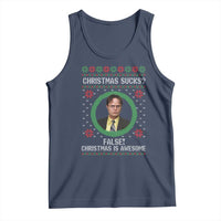 Christmas Sucks FALSE Christmas Is Awesome Tank Top Funny Xmas Office Holiday Humor - Wonder Print Shop
