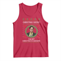 Christmas Sucks FALSE Christmas Is Awesome Tank Top Funny Xmas Office Holiday Humor - Wonder Print Shop