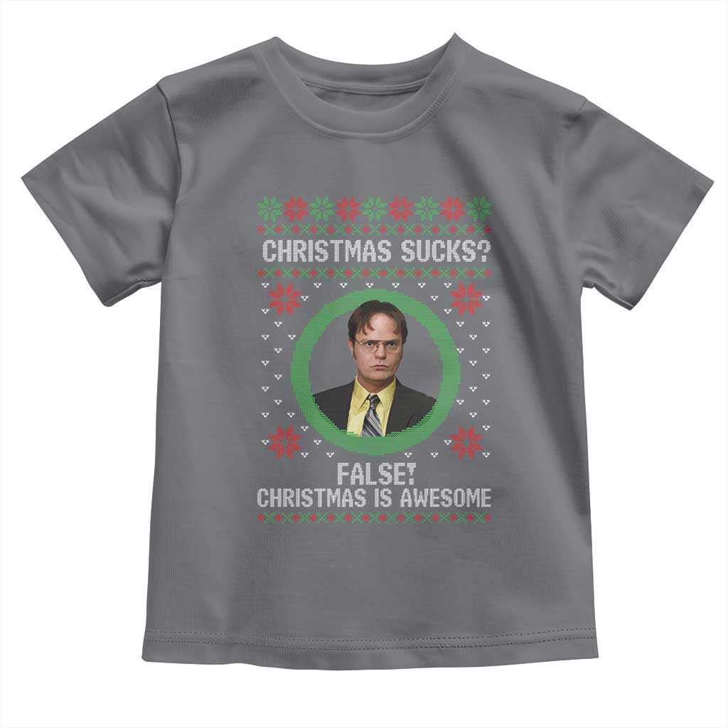 Christmas Sucks FALSE Christmas Is Awesome Toddler T Shirt Funny Xmas Office Holiday Humor - Wonder Print Shop
