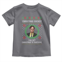 Christmas Sucks FALSE Christmas Is Awesome Toddler T Shirt Funny Xmas Office Holiday Humor - Wonder Print Shop